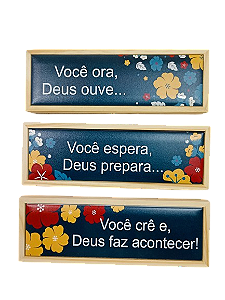 07-10-020 - Kit Quadrinho Pinus Az c/ 3 pçs  - Deus
