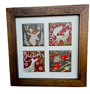 3004M-028  Quadro decor madeira - Natal