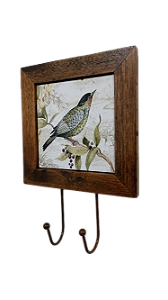 3011-014 Quadro cabideiro - Pássaro Verde 1