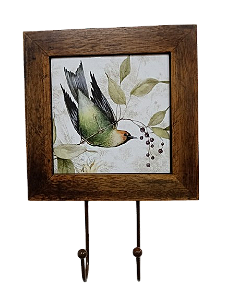 3011-015 Quadro cabideiro - Pássaro Verde 2