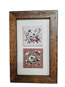 3002M-025 Quadro decor madeira - Rosas Buquê