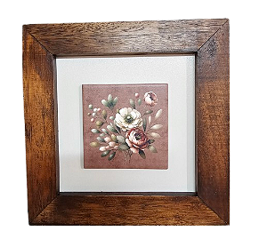 3001M-058 Quadro decor madeira - Rosas Buquê