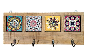 3017CP-013 Quadro cabideiro 4 Azulejos - Vitral