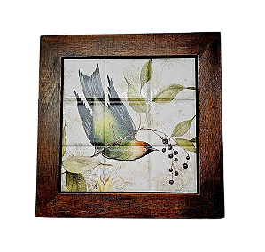 3094AP-060 Quadro de azulejo - Pássaros Verdes  2