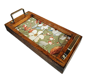 3100PB-116  Bandeja Az Lavabo - Floral Verde