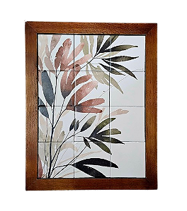 3093AM-166 Quadro de azulejo - Org Folhas