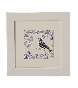 3001-048 Quadro de azulejo Decor - Pássaro Arabesco Azul