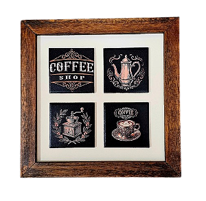 3004M-038 Quadro decor madeira - Coffee Shop