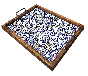 3096PM-153 Bandeja de Azulejo - Floral Português