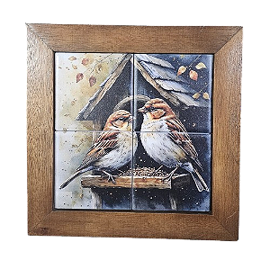 3094AP-151 Quadro de azulejo - Pássaros Casa