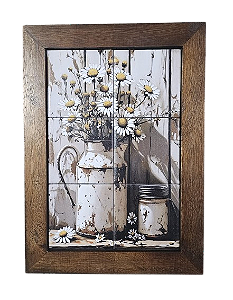 3093AM-181 Quadro de azulejo - Margaridas