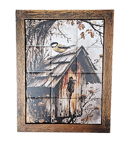 3093AM-177 Quadro de azulejo - Casinha Pássaro