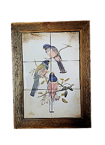 3093AM-170 Quadro de azulejo - Pássaros Trogons