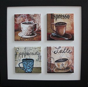 3004-004 Quadro de azulejo Decor - Tipos de Café