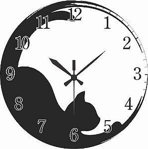 1700-028 Relógio Redondo - Gato deitado