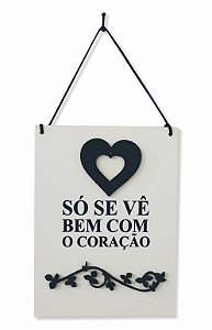 1758-002 Placa decor - Bem Com o Coração