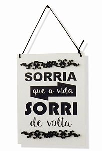 1758-007 Placa decor - Sorri de volta