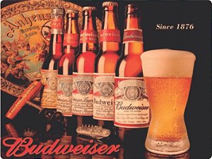 1253 Placa de Metal - Budweiser garrafa