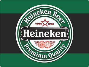 1362 Placa de Metal - Heineken preto