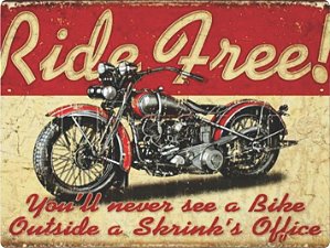 1396 Placa de Metal - Ride free