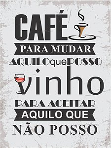 3590 Placa de Metal - Café e vinho