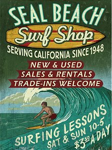 3611 Placa de Metal - Surf Shop