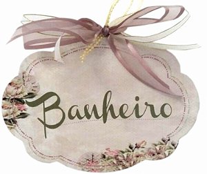 1705 Placa MDF - Banheiro Floral