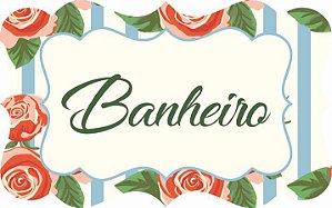 1706 Placa MDF - Banheiro Floral