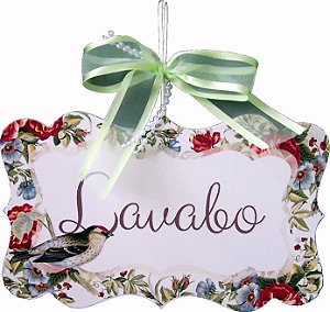 1712 Placa MDF - Lavabo pássaros