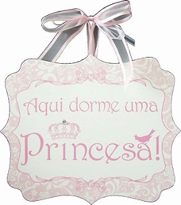 1753 Placa MDF - Princesa laços