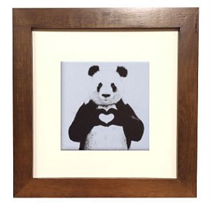3001M-002 Quadro decor madeira - Panda