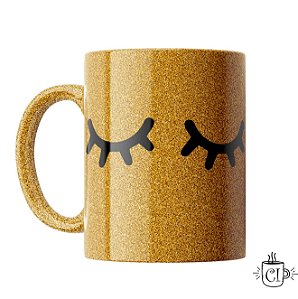 Caneca Personalizada Glitter - Cilios