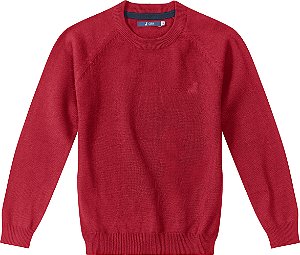 Blusão Suéter de Tricô Vermelho Infantil Carinhoso