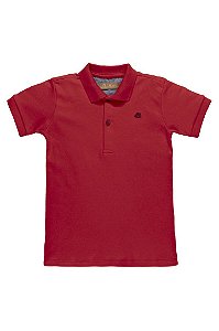 Camisa De Gola Polo Manga Curta Vermelha Bebe Menino Up Baby