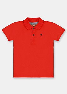 Camisa De Gola Polo Vermelha Básica Bebe Menino Up Baby