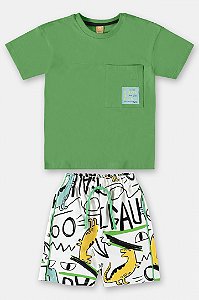 Conjunto De Verão Estampado Verde Menino Up Baby