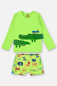 Conjunto De Moda Praia Proteção Solar Camiseta Sunga Bebe Menino Up Baby