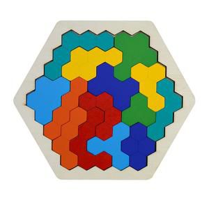 Quebra-cabeça tetris colorido montessori