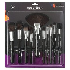 Kit KP9-1B com 10 pincéis para maquiagem Macrilan