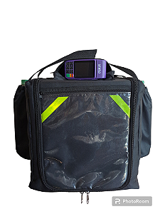 Mochila Bague Motoboy Entrega, Marmitas, Com 4 Bandejas De Isopor laminadas Cor Preta