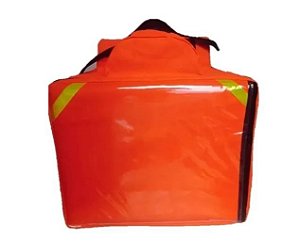 Mochila de Pizza Térmica 44L Laranja Tipo Rappi Para Entregas - Sem Caixa de Isopor