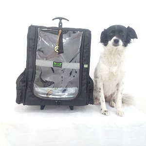 Mochila Bolsa Com Rodinhas Transporte Pet Cachorro Gato Tam P