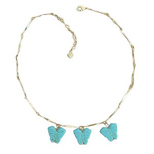 colar borboleta turquoise bambina
