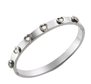 pulseira hearts silver