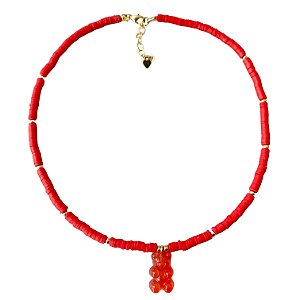 colar rubber bear vermelho