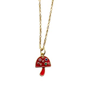 colar mini cogumelo red