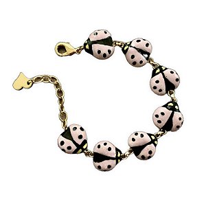pulseira ladybug rosinha