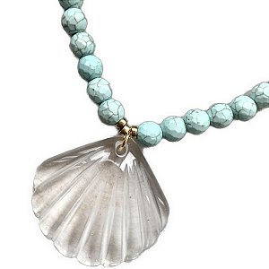 colar shell turquoise