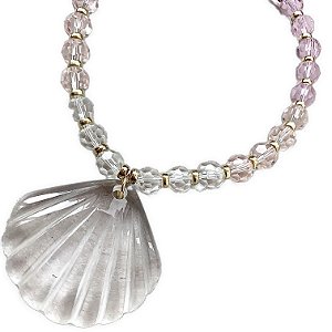 colar shell cristal rosa degrade