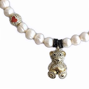 colar barroque love bear gold